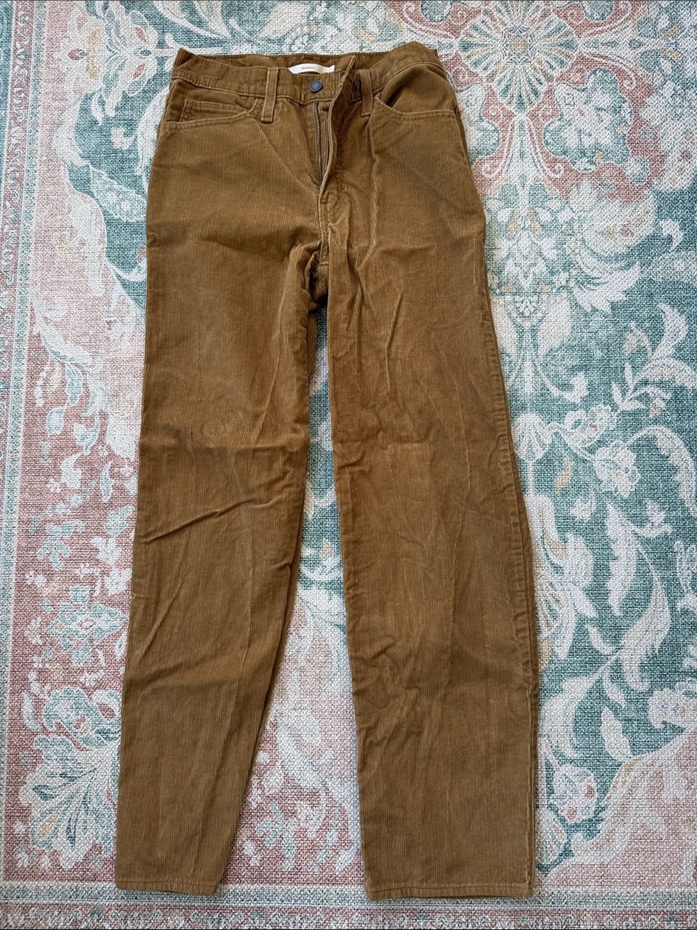 Levi's Corduroy Straight-Leg Pants in Warm Brown